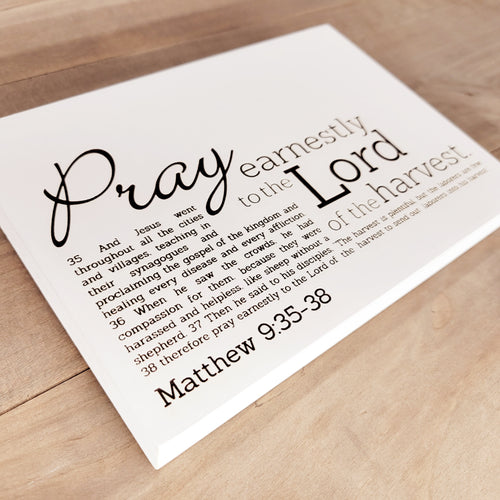 Pray Earnestly | 5x7 wood canvas