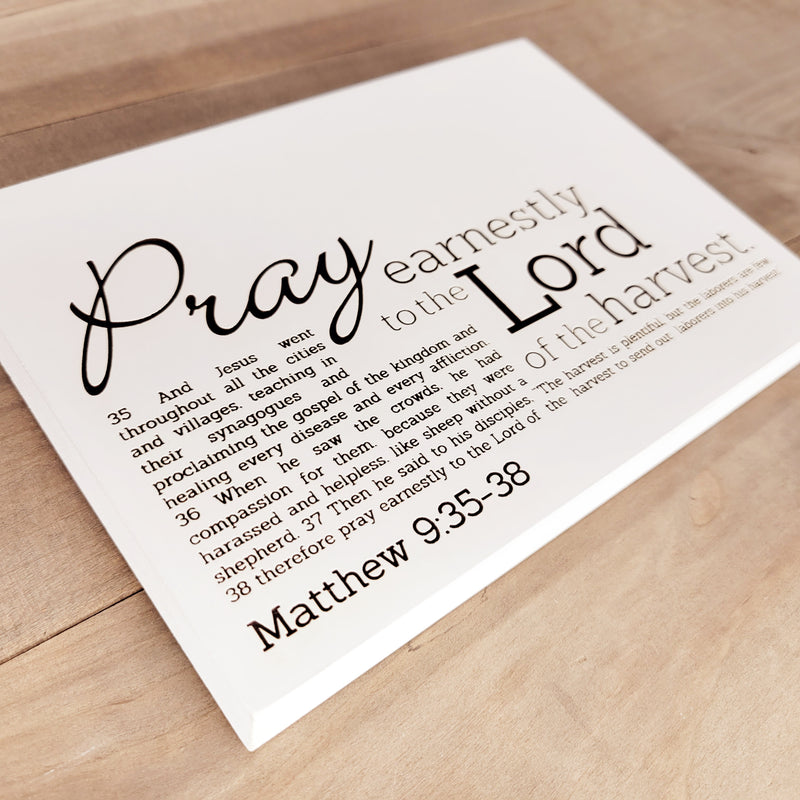 Pray Earnestly | 5x7 wood canvas