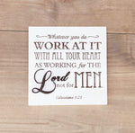 Working for the Lord | Colossians 3:23