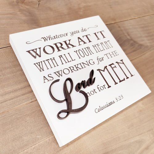 Working for the Lord - Wood Canvas