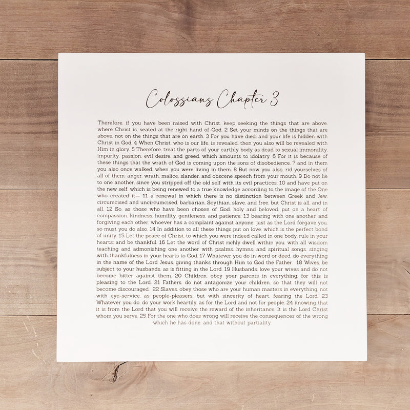 Colossians Chapter 3 - Wood Canvas