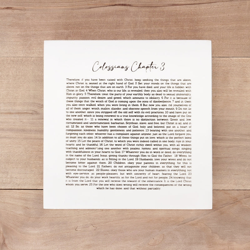 Colossians Chapter 3 - Wood Canvas