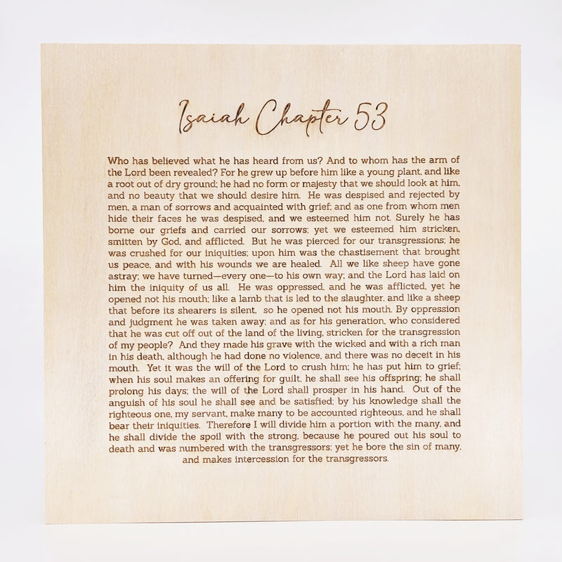 Isaiah Chapter 53 - Wood Canvas