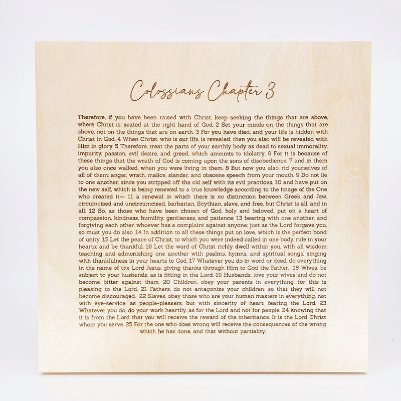 Colossians Chapter 3 - Wood Canvas