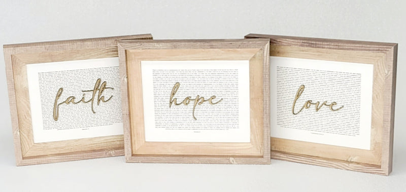 Faith Hope & Love - Set of 3
