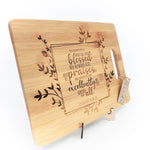 Bamboo Cutting Board Engraved - "Call Her Blessed" Proverbs 31:28-29