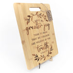 Bamboo Cutting Board Engraved | "No Greater Joy" 3 John 1:4