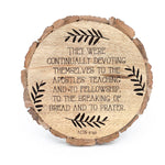 Wood Engraved Bible Coasters - "Fellowship" (Set of 4)