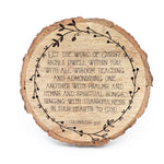 Wood Engraved Bible Coasters - "Fellowship" (Set of 4)