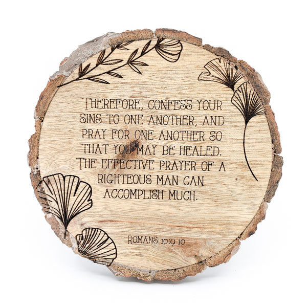Wood Engraved Bible Coasters - "Fellowship" (Set of 4)