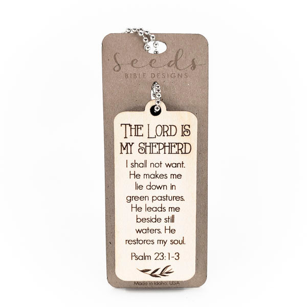 Wood Engraved Keychain - "Shepherd" Psalm 23:1-3