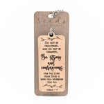 Wood Engraved Keychain | "Strong and Courageous" Joshua 1:9