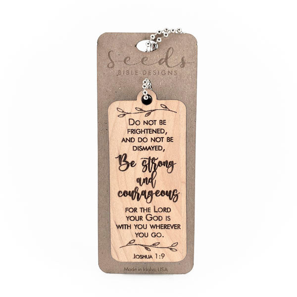 Wood Engraved Keychain | "Strong and Courageous" Joshua 1:9