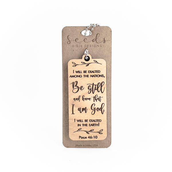 Wood Engraved Keychain | "Be Still" Psalm 46:10