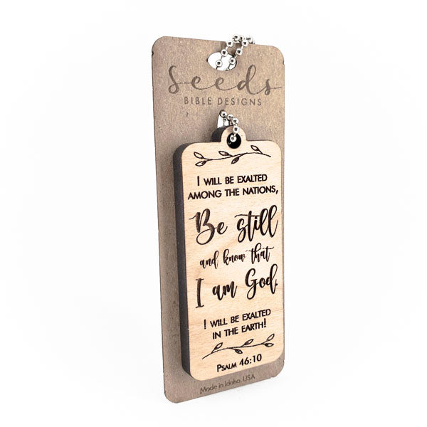 Wood Engraved Keychain | "Be Still" Psalm 46:10