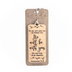 Wood Engraved Keychain | "With You" Deuteronomy 31:8