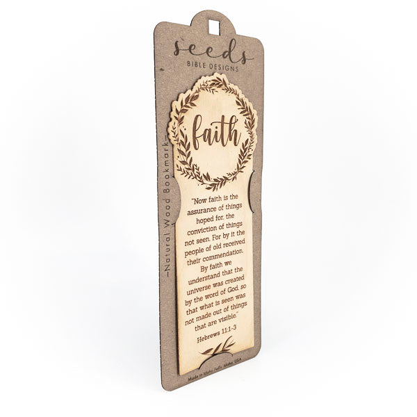Wood Engraved Bookmark | "Faith" Hebrews 11:1-3