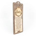Wood Engraved Bookmark | "Love" 1 Corinthians 13:4-8