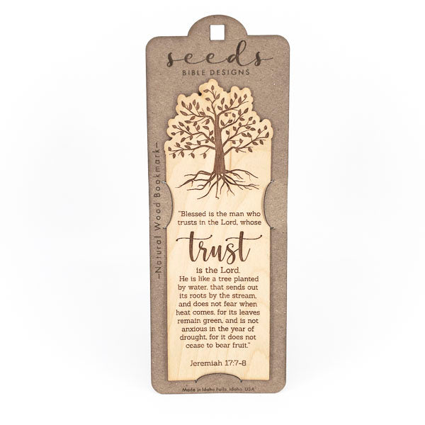 Wood Engraved Bookmark | "Trust" Jeremiah 17:7-8