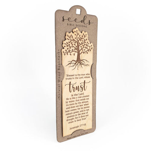 Wood Engraved Bookmark | "Trust" Jeremiah 17:7-8