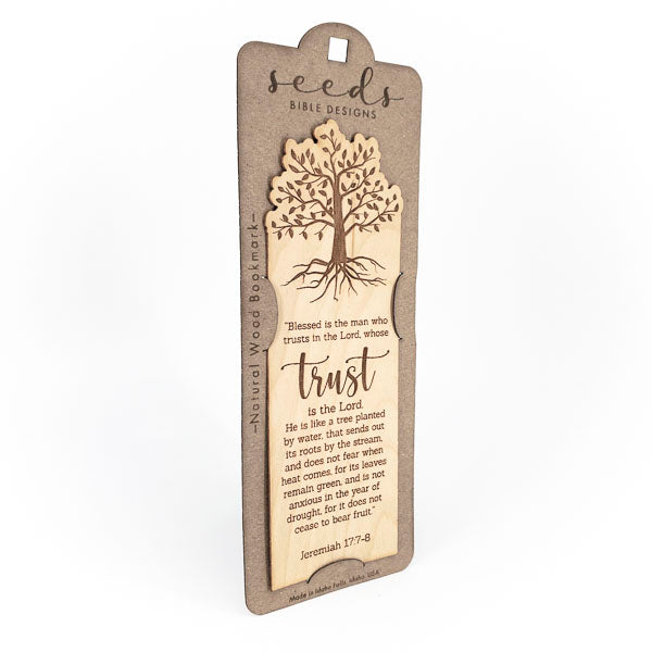 Wood Engraved Bookmark | "Trust" Jeremiah 17:7-8