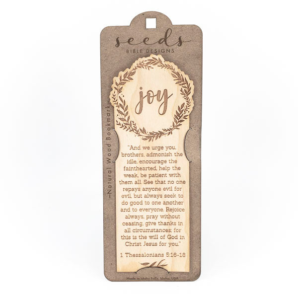 Wood Engraved Bookmark | "Joy" 1 Thessalonians 5:16-18