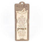 Wood Engraved Bookmark - "Peace" John 14:25-27