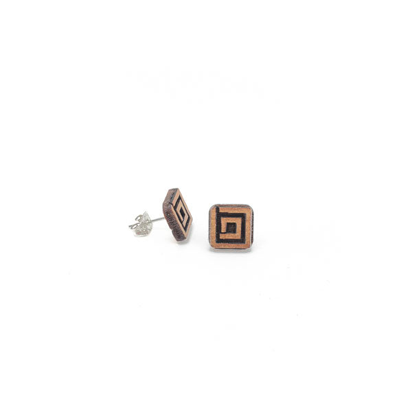 BTJ Logo Stud Earrings | 1 Pair | Hardwood
