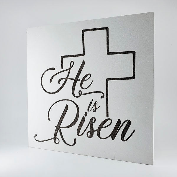 He Is Risen on Raised Wooden Canvas
